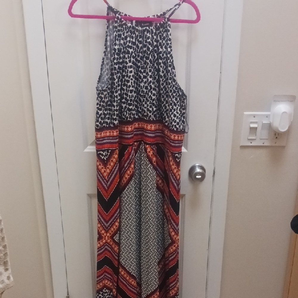 Stylish Black and Red Maxi Dress